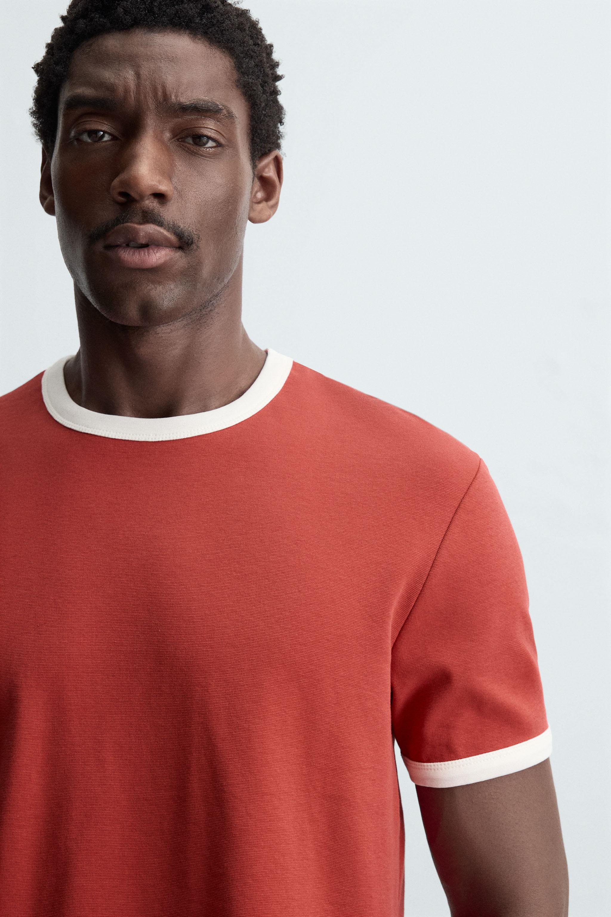 BASIC CONTRAST RIB T-SHIRT